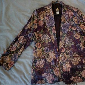 Vintage San Moire Floral Blazer